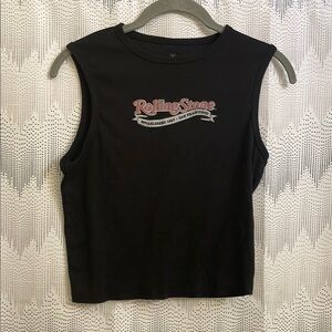 the Rolling Stones Black Sleeveless Top
